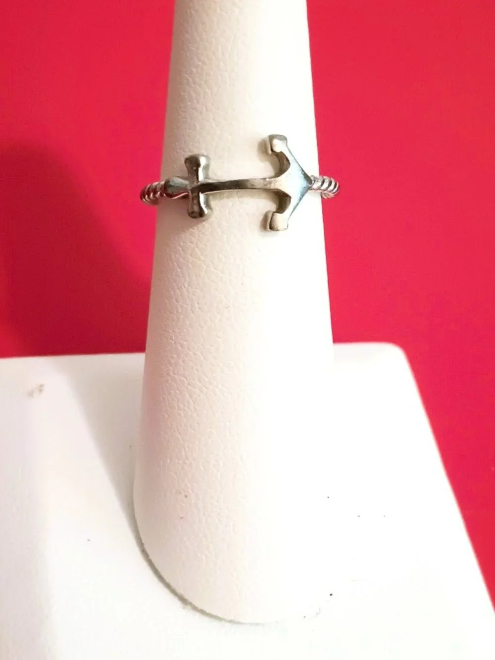 925 Nautical Anchor Rope Band Ring 6.5 Sterling Silver Jewelry